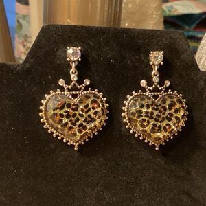 Faux Tortoise Shell Gold Tone Earrings.